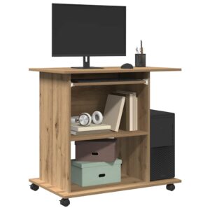 vidaXL computerbord 80x50x75 cm spånplade artisan eg
