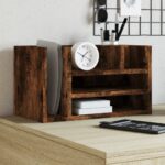 vidaXL dueslag til skrivebord 44,5x24x25 cm konstrueret træ røget eg - Kategori: Egetræshylder til hjemmet 4 vidaXL dueslag til skrivebord 44,5x24x25 cm konstrueret træ røget eg