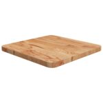 vidaXL firkantet bordplade 40x40x2,5 cm behandlet massivt eg lysebrun