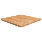 vidaXL firkantet bordplade 60x60x2,5 cm behandlet massivt eg lysebrun