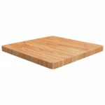 vidaXL firkantet bordplade 60x60x4 cm behandlet massivt eg lysebrun - Kategori: Egetræshylder til hjemmet 4 vidaXL firkantet bordplade 60x60x4 cm behandlet massivt eg lysebrun