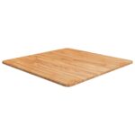 vidaXL firkantet bordplade 70x70x1,5 cm behandlet massivt eg lysebrun