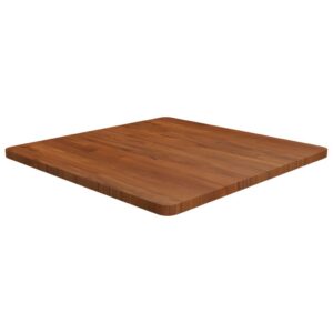 vidaXL firkantet bordplade 70x70x2,5 cm behandlet massivt eg mørkebrun