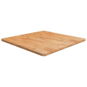 vidaXL firkantet bordplade 80x80x2,5 cm behandlet massivt eg lysebrun