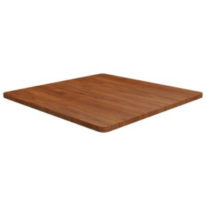 vidaXL firkantet bordplade 80x80x2,5 cm behandlet massivt eg mørkebrun