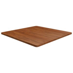 vidaXL firkantet bordplade 90x90x2,5 cm behandlet massivt eg mørkebrun