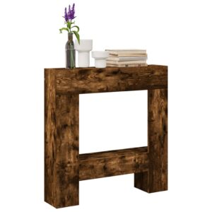 vidaXL forsats til pejs 81x18x82 cm konstrueret træ røget eg