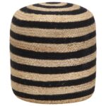 vidaXL håndlavet puf 40 x 45 jute sort - Kategori: Komfortable og praktiske puffer 4 vidaXL håndlavet puf 40 x 45 jute sort