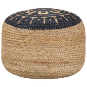vidaXL håndlavet puf 45 x 30 cm jute blå