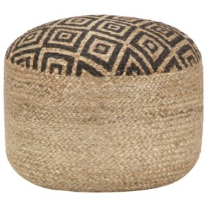 vidaXL håndlavet puf 45 x 30 cm jute sort