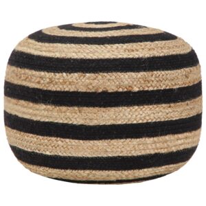 vidaXL håndlavet puf 45 x 30 jute sort