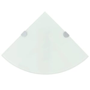 vidaXL hjørnehylder m. krombeslag 2 stk. 25x25 cm hvidt glas