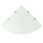 vidaXL hjørnehylder m. krombeslag 2 stk. 45 x 45 cm glas hvid
