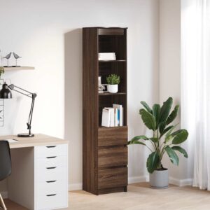 vidaXL højskab 37,5x35x180 cm konstrueret træ brun egetræsfarve
