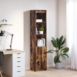 vidaXL højskab 37,5x35x180 cm konstrueret træ røget egetræsfarve