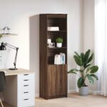vidaXL højskab 50x35x180 cm konstrueret træ brun egetræsfarve