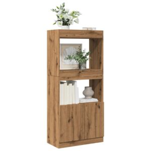 vidaXL højskab 63x33x140 cm konstrueret træ egetræsfarve