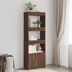 vidaXL højskab 63x33x180 cm konstrueret træ brun egetræsfarve
