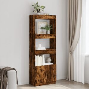 vidaXL højskab 63x33x180 cm konstrueret træ røget egetræsfarve