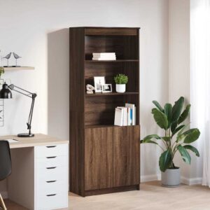 vidaXL højskab 70x35x180 cm konstrueret træ brun egetræsfarve