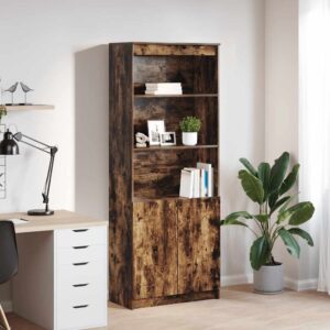 vidaXL højskab 70x35x180 cm konstrueret træ røget egetræsfarve