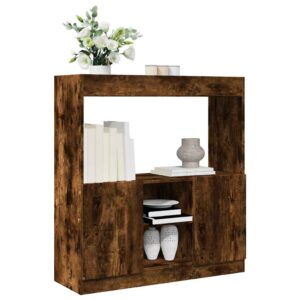 vidaXL højskab 92x33x100 cm konstrueret træ røget egetræsfarve