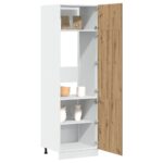 vidaXL indbygningsskab til køl 60x57x207 cm konstrueret træ kunsteg