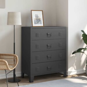 vidaXL kommode i metal industriel stil 78 x 40 x 93 cm sort