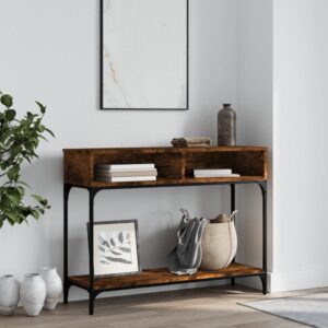 vidaXL konsolbord 100x30,5x75 cm konstrueret træ røget egetræsfarve