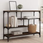 vidaXL konsolbord 100x30x75 cm konstrueret træ brun egetræsfarve