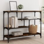 vidaXL konsolbord 100x30x75 cm konstrueret træ røget egetræsfarve