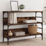 vidaXL konsolbord 100x32x75 cm konstrueret træ røget egetræsfarve