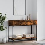 vidaXL konsolbord 100x34,5x75 cm konstrueret træ røget egetræsfarve