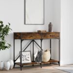 vidaXL konsolbord 100x39x78,5 cm konstrueret træ røget egetræsfarve