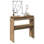 vidaXL konsolbord 102x30x80 cm konstrueret træ kunsteg - Kategori: Egetræshylder til hjemmet 4 vidaXL konsolbord 102x30x80 cm konstrueret træ kunsteg
