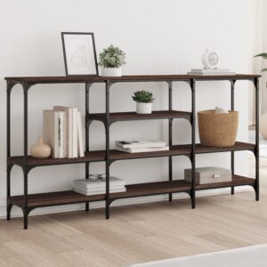 vidaXL konsolbord 160x28x80 cm konstrueret træ brun egetræsfarve