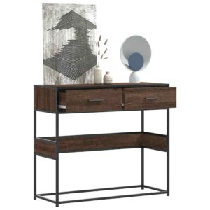 vidaXL konsolbord 90x35x80 cm konstrueret træ brun egetræsfarve