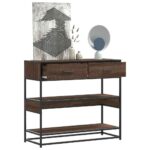vidaXL konsolbord 90x35x80 cm konstrueret træ brun egetræsfarve