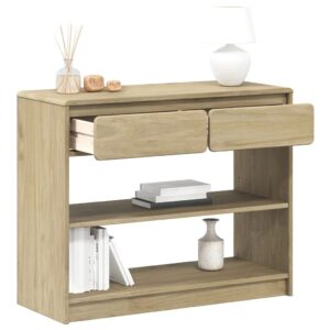 vidaXL konsolbord SAUDA 89,5x36,5x73 cm massivt fyrretræ eg