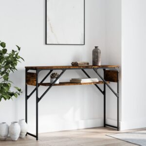 vidaXL konsolbord med hylde 105x30x75 cm konstrueret træ røget eg
