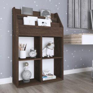 vidaXL magasinreol til børn 71x30x114 cm konstrueret træ røget eg