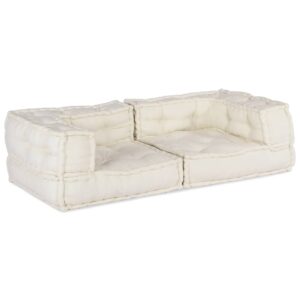 vidaXL modulpuf stof 140x70x36 cremefarvet
