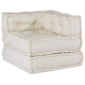 vidaXL modulpuf stof 70x70x54 cremefarvet