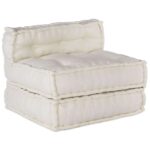 vidaXL modulpuf stof 70x70x54 cremefarvet - Kategori: Komfortable og praktiske puffer 4 vidaXL modulpuf stof 70x70x54 cremefarvet