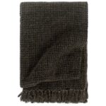 vidaXL plaid 220 x 250 cm bomuld antracitgrå/brun - Kategori: Stilfulde plaids og tæpper 4 vidaXL plaid 220 x 250 cm bomuld antracitgrå/brun