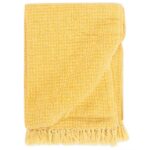 vidaXL plaid 220 x 250 cm bomuld sennepsgul - Kategori: Stilfulde plaids og tæpper 4 vidaXL plaid 220 x 250 cm bomuld sennepsgul