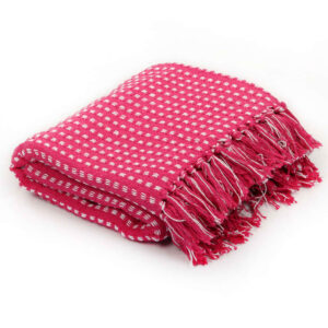 vidaXL plaid 220x250 cm bomuld firkanter lyserød