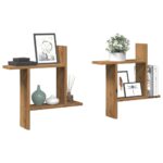 vidaXL plantestativer 2 stk. 50x12x50 cm konstrueret træ egetræsfarve - Kategori: Egetræshylder til hjemmet 4 vidaXL plantestativer 2 stk. 50x12x50 cm konstrueret træ egetræsfarve