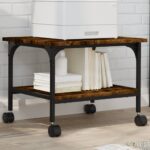 vidaXL printerstativ 50x40x38 cm 2 hylder konstrueret træ røget sonoma - Kategori: Egetræshylder til hjemmet 4 vidaXL printerstativ 50x40x38 cm 2 hylder konstrueret træ røget sonoma