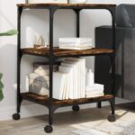 vidaXL printerstativ 50x41x75 cm 3 hylder konstrueret træ røget sonoma - Kategori: Egetræshylder til hjemmet 4 vidaXL printerstativ 50x41x75 cm 3 hylder konstrueret træ røget sonoma